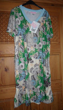 NEU Little Rose (QVC) Nachthemd - Gr. L (ca. 110 cm) - Kurzarm - beige-grün-bunt