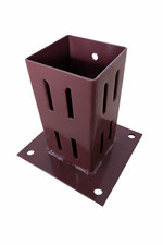 Heavy Duty 75mm Square Bolt Down Post Shoe Support Fence Foot Holder Brown Steel