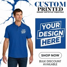 Gildan Custom Printed Softstyle Pique Polo Office Wear Gift For Him S-3XL