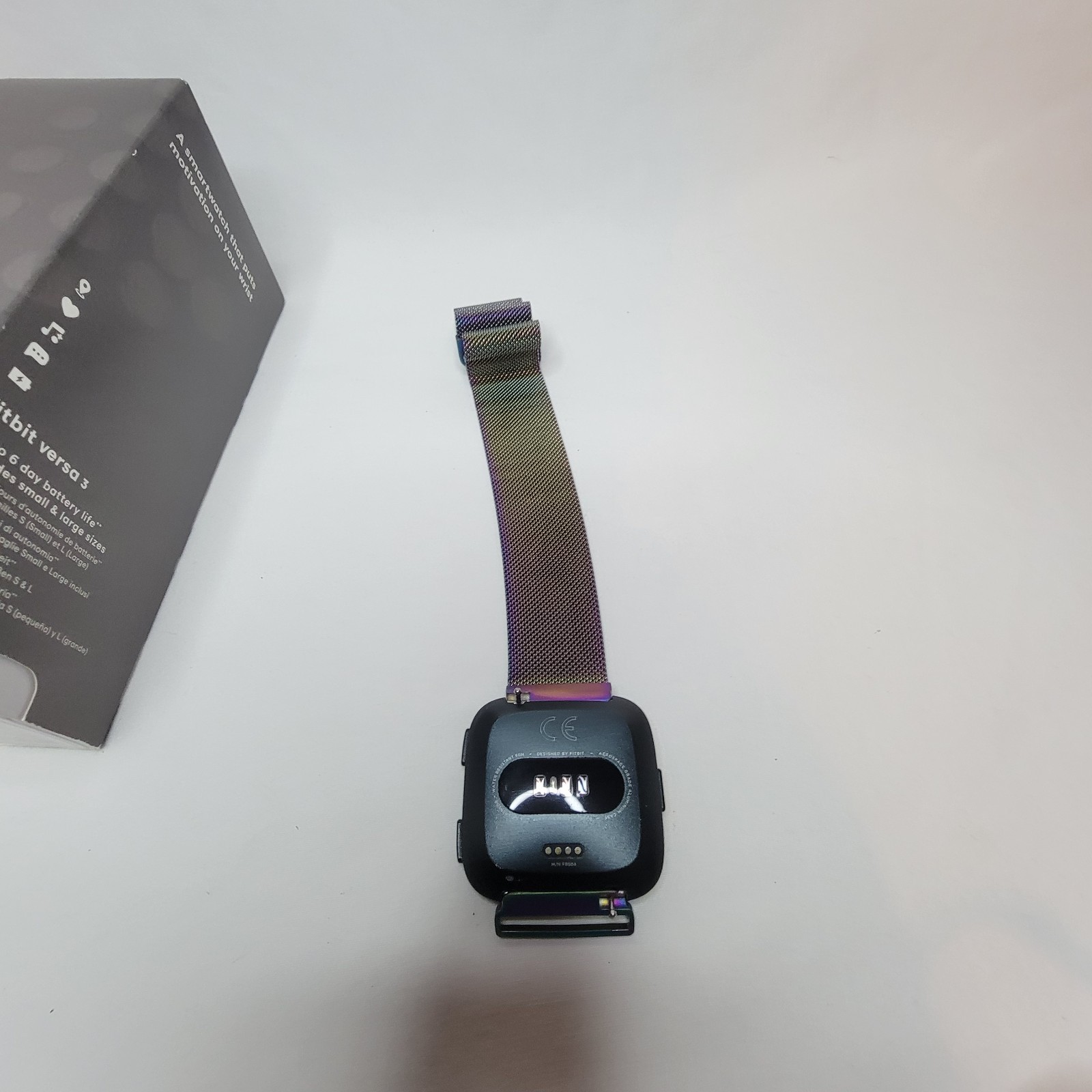 Fitbit Versa 3 Smart Watch Black With Band / Box - Tested And Works - No Charger