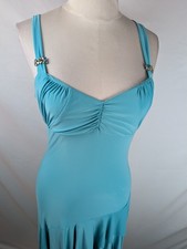 Kitty Turquoise Blue Ballroom Dance Latin Salsa Dress Size Large