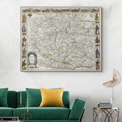 1625 Bohemia Map by John Speed   17th C. Czech Kingdom Borders & History