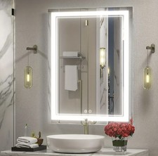 16x24'' LED Bathroom Mirror, Lighted Vanity Mirror, Memory Touch Glass Mirror