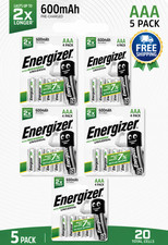 20x Energizer AAA 600MAH Rechargeable Power Plus Batteries NiMH Shipping Free 0.65 per battery