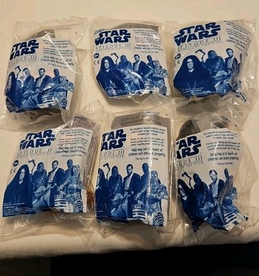 Lot Of 6 Star Wars Episode III Revenge Of The Sith Burger King NIP Toys