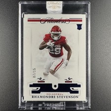 Rhamondre Stevenson 2021 Panini Flawless Collegiate Rookie SAPPHIRE /15 RC