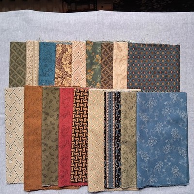 Andover Jo Morton Quilt quilting fabric - 1/4 yard cuts, lot of 18. Over 4 yards