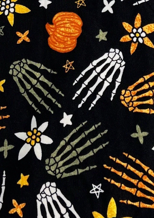 Leggings LuLaRoe TC2 Alto Curvilíneo 2 HALLOWEEN Esqueleto Mano Dedo Huesos Estrella Muerta Foto 2 de 4