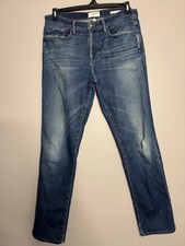 Frame Denim Jeans Mens 33 Blue L'Homme Straight Distressed 100% Cotton USA Made
