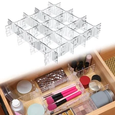 45 Pcs Adjustable Drawer Dividers with Fixed Buckle Drawer Organizer Box Divi...