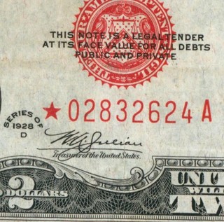 STAR $2 1928 United States Note PAPER CURRENCY AUCTIONS