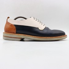 Alexander Mcqueen Men's Size EU 44 White Navy Blue Dress Shoes