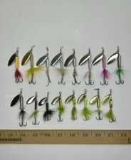 Lot of 16 Inline Spinner Bait Fishing Lure Similar to Rooster Tail (1) Bang Tail