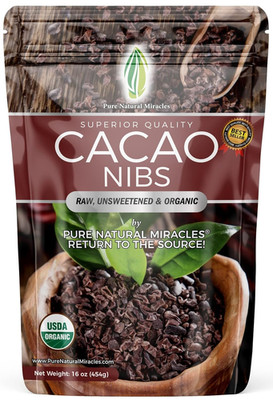 Cacao Nibs Organic - 100% Dark Chocolate Chips - Raw, Unsweetened Cocoa Pieces -
