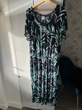 KIM & CO Navy Multi Short Sleeve V Neck Elasticated Waist JUMPSUIT BNWT Size 2XL