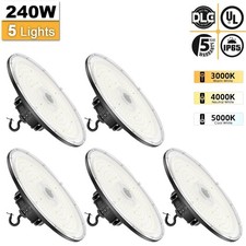 5-Pack 240W UFO LED High Bay Light Adjustable 3000K 4000K 5000K,33600LM Dimmable