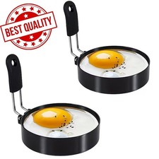 2 Pack Stainless Steel Egg Rings Round Pancake Mold for Frying Eggs