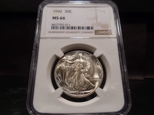 1942 MS66 Liberty Walking Silver Half Dollar NGC Certified Gem - Blast White