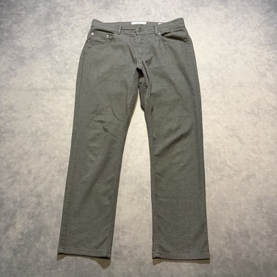 Brax Pants Mens 34 Cooper Fancy Dark Gray Stretch Cotton Twill Made In Bulgaria