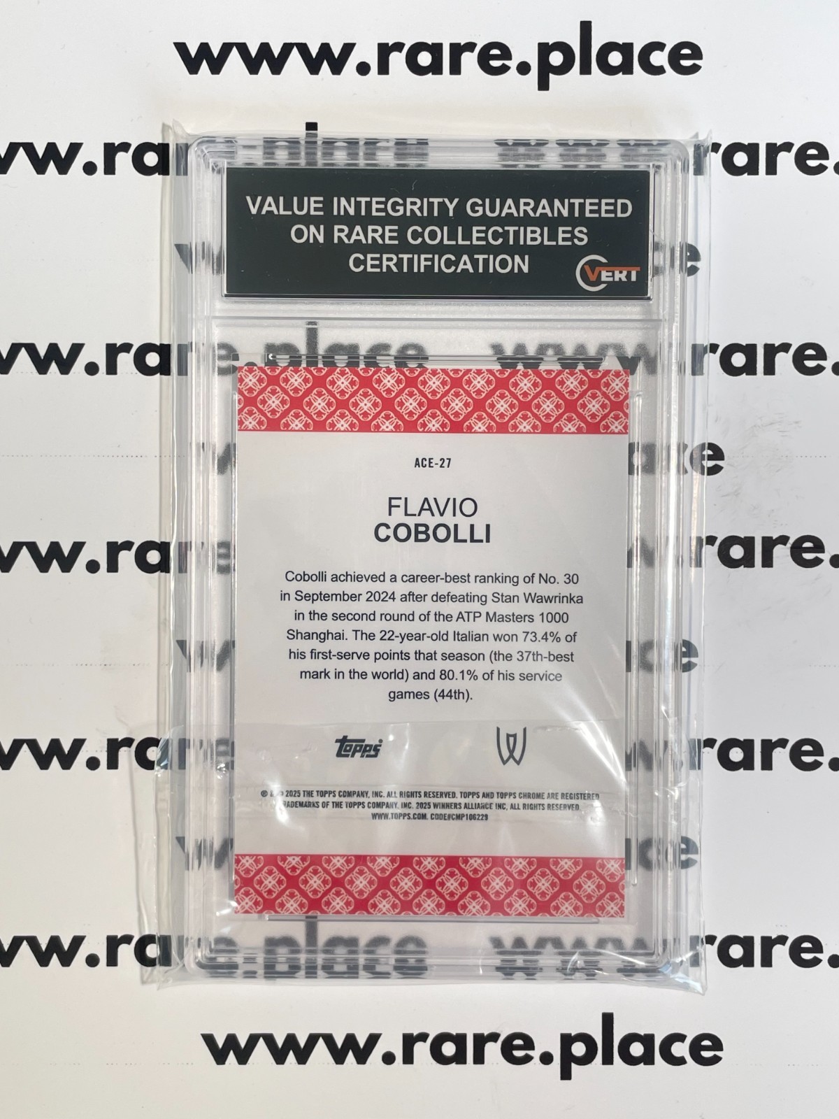 2025 TOPPS CHROME FLAVIO COBOLLI ACES #ACE27 VGC GEM MT 10 view 2
