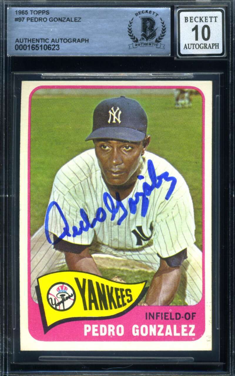 Pedro Gonzalez 1965 Topps Autograph Gem Mint 10 BAS Beckett Signed