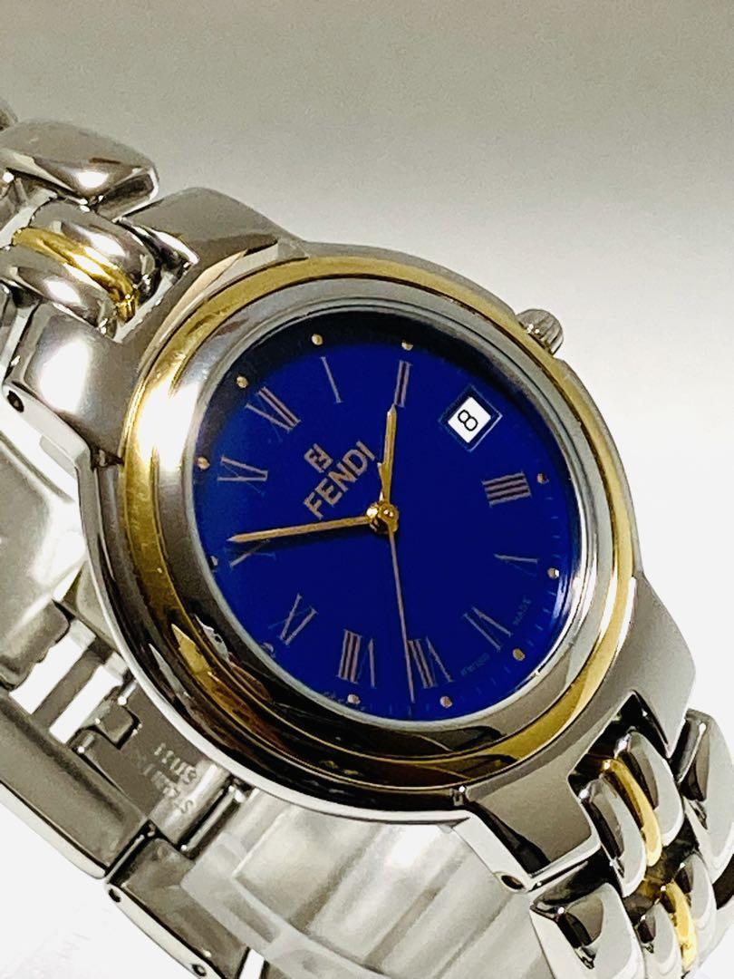 100%品質 980G FENDI Battery Blue Wristwatch Analog Size Unisex New フェンディ