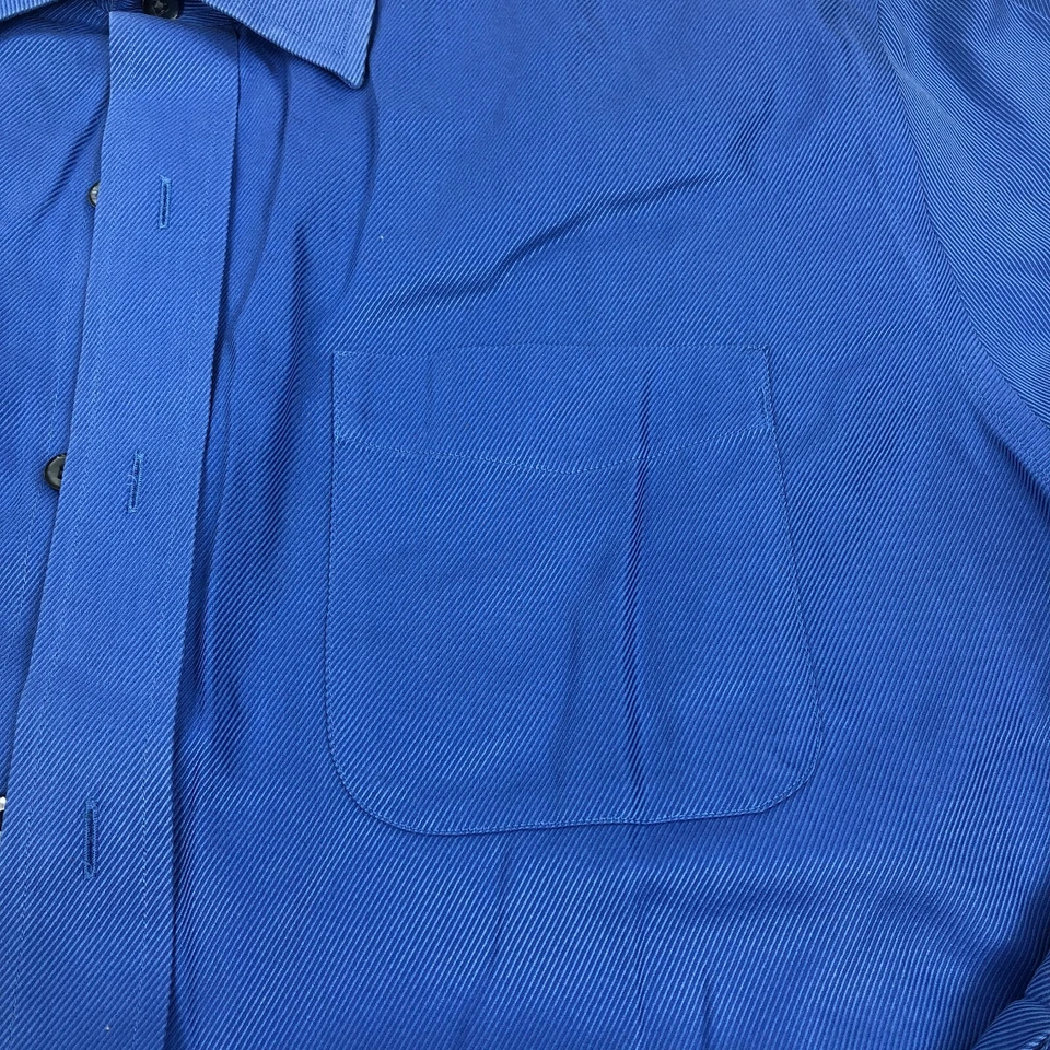 Camisa Roberto Villini Abotonada 15.5 34-35 Azul Vestido Manga Larga Informal Para Hombre Foto 3 de 4