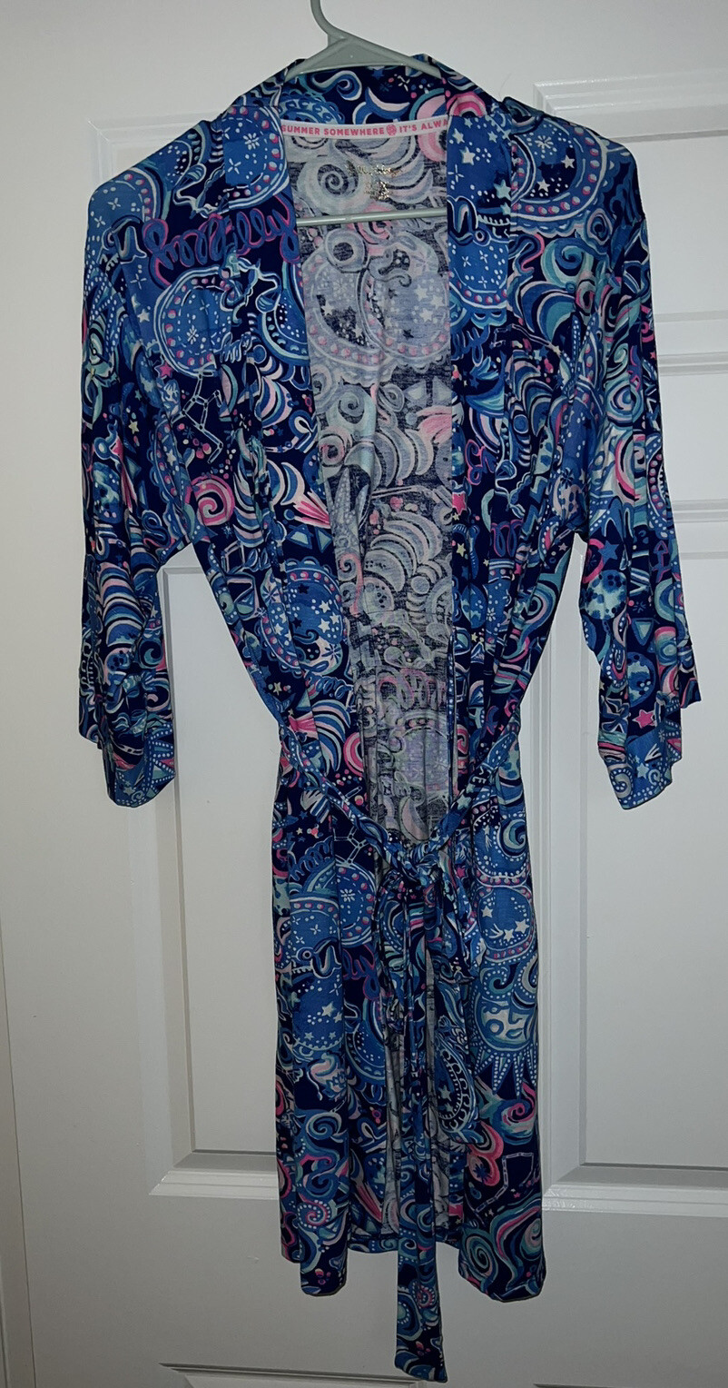 Lilly Pulitzer Cosmic Kismet Lina Kimono Robe Bathrobe size XXS / XS RARE