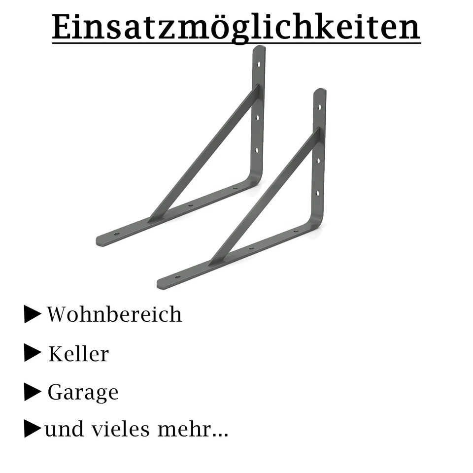 Schwerlastkonsole 10er Set - Regalwinkel Massiv Schwerlastträger für Wandregal - Bild 3 von 4