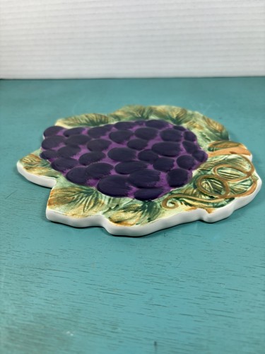 CHARTER CLUB Summer Grove Grape Trivet 8” Ceramic Decor - Picture 6 of 9