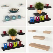 Floating Wall Shelf Wood Effect Shelving Shelves Unit Kit Display Home Office
