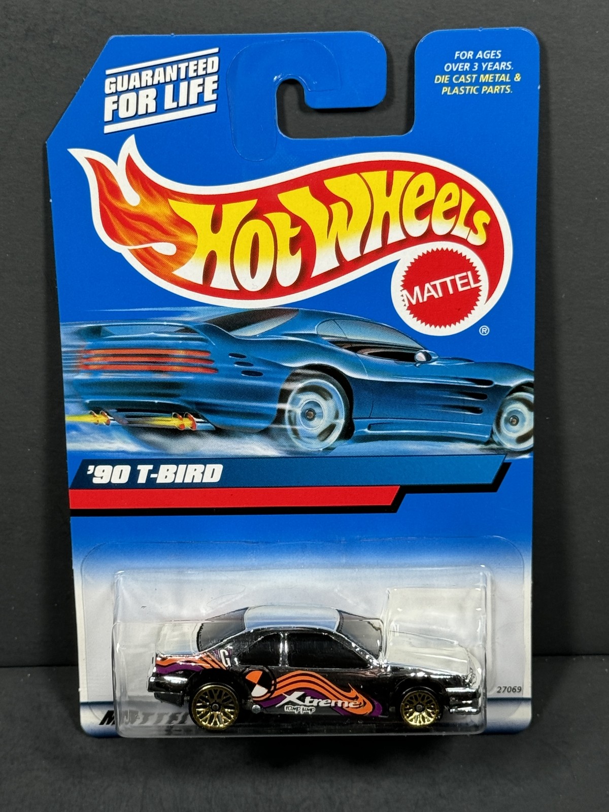 HOT WHEELS 2000 90 T-Bird, Chrome, Main Line #102