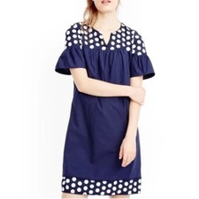 J Crew Bell Sleeve Dress With Fringe Dot
