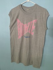 Vintage David Bowie Serious Moonlight Tour 1983 T-shirt Sleeveless Grey Size XL
