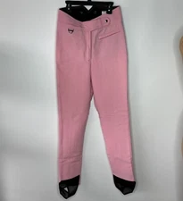 80s Tyrolia By Head Ski Pants Women Size 12 Pink Schoeller Wool Blend Stirrups