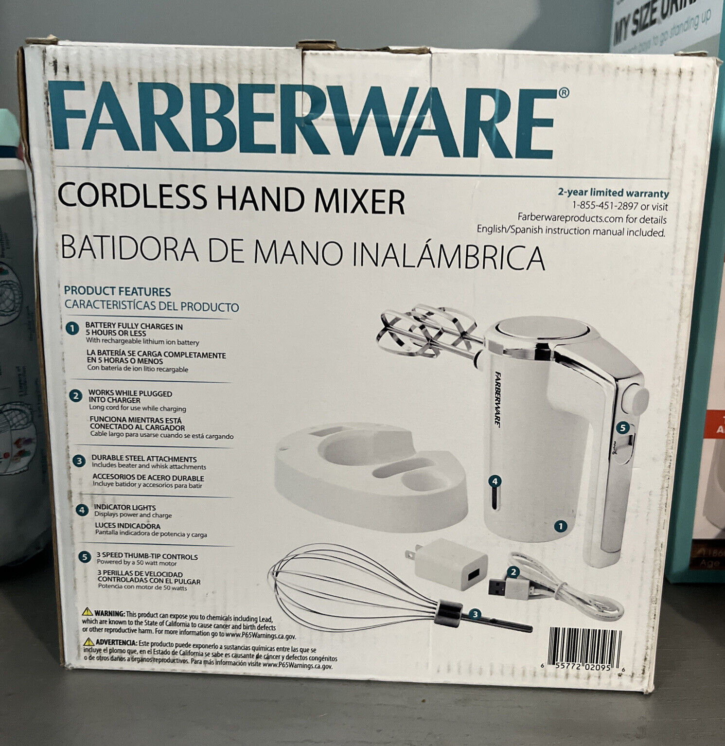 Farberware Cordless Rechargeable 3 Speed Hand Mixer White - AliExpress