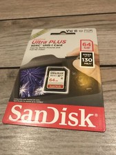 Sandisk 64GB Ultra Plus SDXC UHS-1 Memory Card speed up to 130 MB