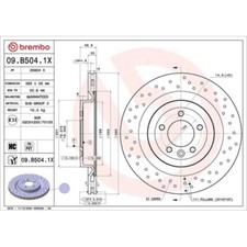 2x Bremsscheibe BREMBO 09.B504.1X passend für LAND ROVER