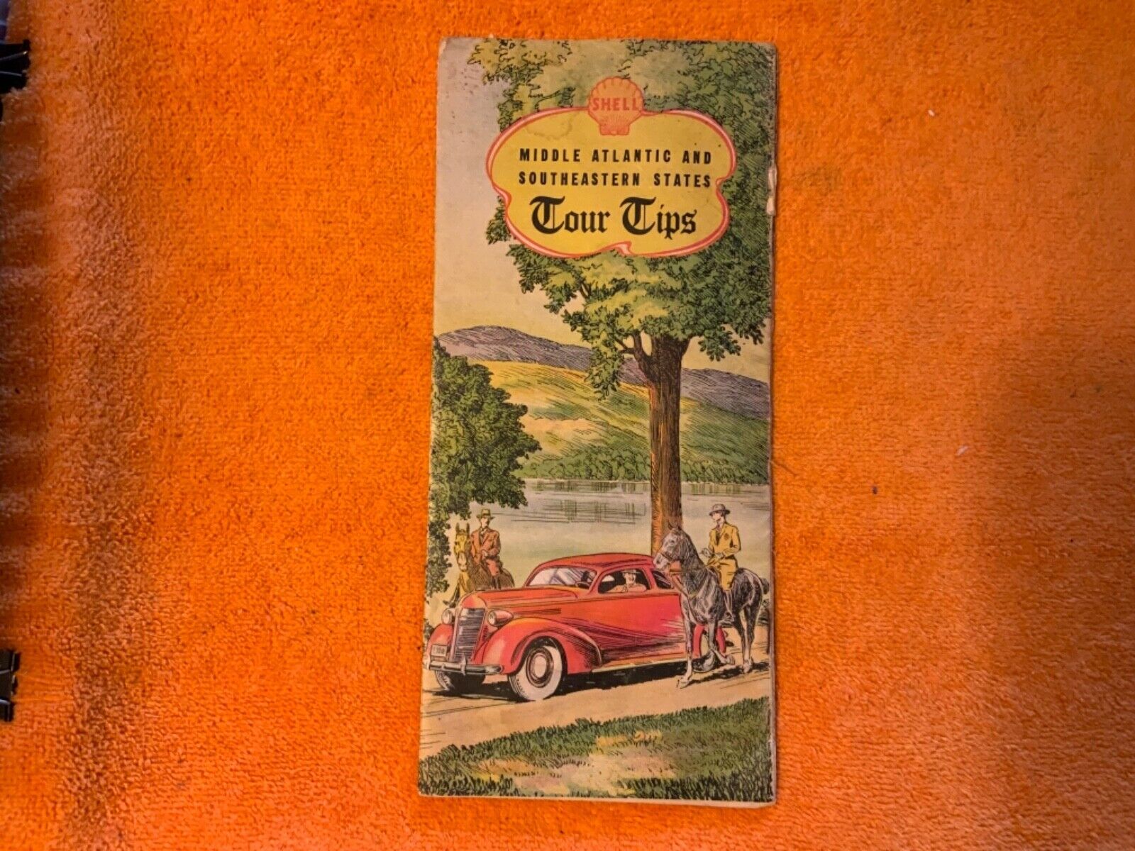 1937 Shell Tour Tips Map Supplement Vintage Petroliana Middle Atlantic & South