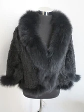 Knitted Genuine mink fur cape / fur scarf / jacket / poncho/ shawl 52*55cm