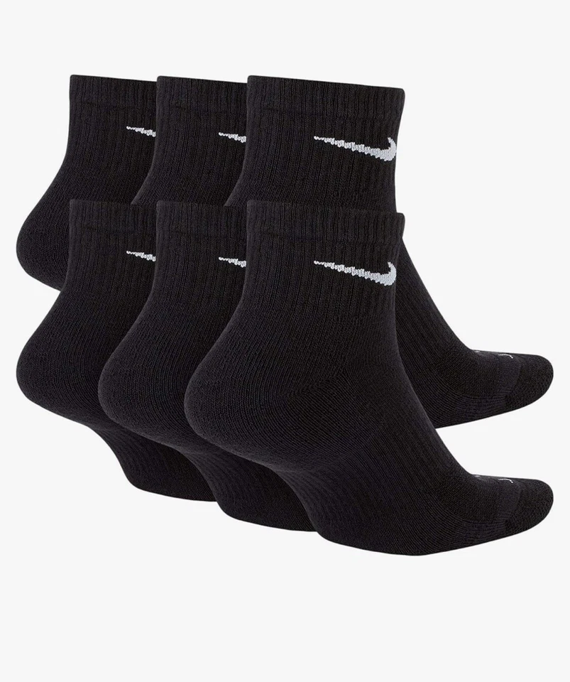 Calcetines de entrenamiento Nike Everyday Cushion negros al tobillo (6 pares) talla mediana Foto 2 de 3