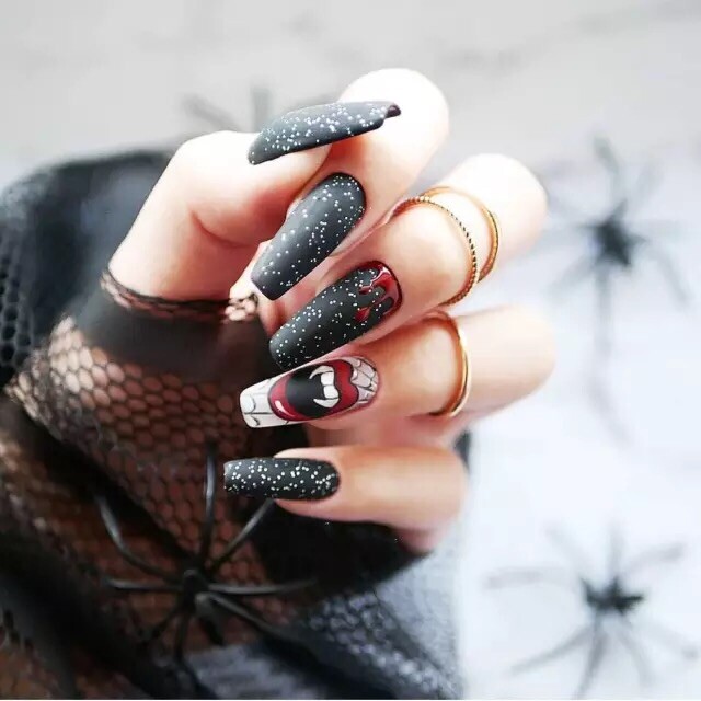 Glossy Coffin Press On Nails With Strong Adhesive-image
