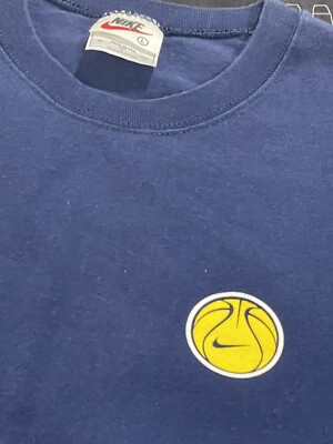 Vtg NIKE ZONIN Made USA Michigan Wolverines Shirt Men Sz L Large Blue Tank Top