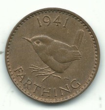 HIGH GRADE AU 1941 GREAT BRITAIN FARTHING COIN-SEP092