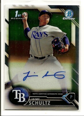 2016 1st Bowman Chrome #BCAP-JS Jaime Schultz AUTO RC Rookie Mint Tampa Bay Rays