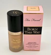 Too Faced Born This Way Oil Free Foundation Vanilla 1.0 fl oz. New n Box CmbShip