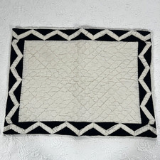 2 Bloomingdale  s Quilted Pillow Shams Standard French Chic 28"x21" Navy White