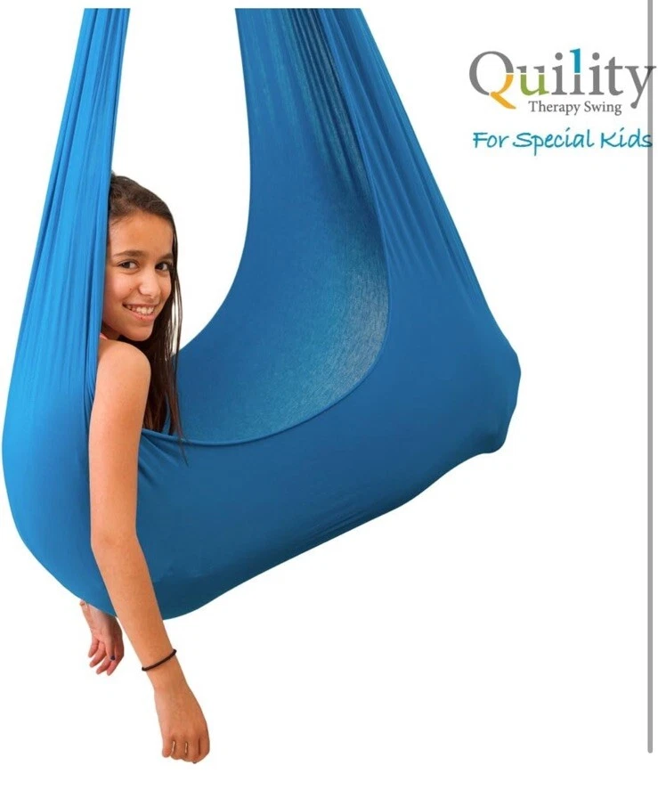 Quility Sensory Therapy Swing for Kids Indoor Hammock Light Blue 165lbs - Image 2 of 4