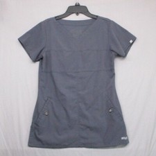 Greys Anatomy Scrub Top Gray Women Size  S