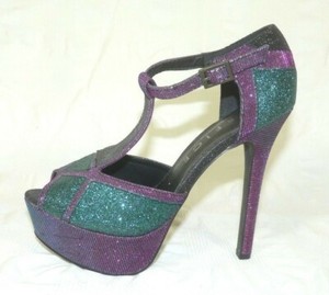 purple and green heels